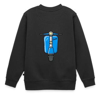 Scooter Motorroller Roller - Kinder Premium Organic Sweatshirt - Schwarz - Hinten - AI Model Kid Female (0cm)