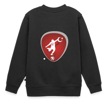 Fussball Tuerkei - Kinder Premium Organic Sweatshirt - Schwarz - Hinten - AI Model Kid Female (0cm)