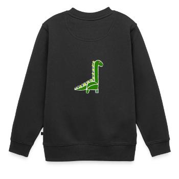 Dino - Kinder Premium Organic Sweatshirt - Schwarz - Hinten - AI Model Kid Female (0cm)