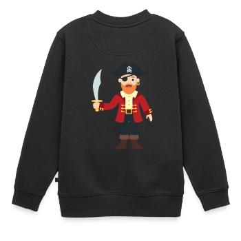 Pirat - Kinder Premium Organic Sweatshirt - Schwarz - Hinten - AI Model Kid Female (0cm)