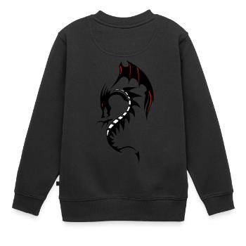 Drachen Tribal Tattoo Form 20042 x - Kinder Premium Organic Sweatshirt - Schwarz - Hinten - AI Model Kid Female (0cm)