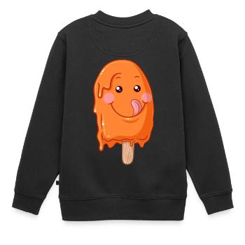 Eis am Stiel Comic - Kinder Premium Organic Sweatshirt - Schwarz - Hinten - AI Model Kid Female (0cm)