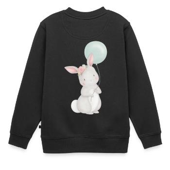 Ballon de lapin - Sweat Premium enfant bio - noir - Dos - AI Model Kid Female (0cm)