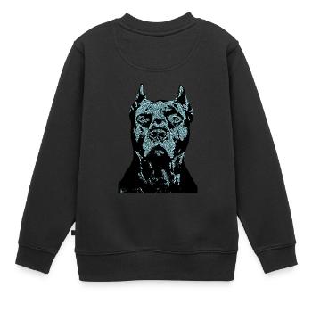 Chien de combat bouledogue Cane Corso tête de chien - Sweat Premium enfant bio - noir - Dos - AI Model Kid Female (0cm)