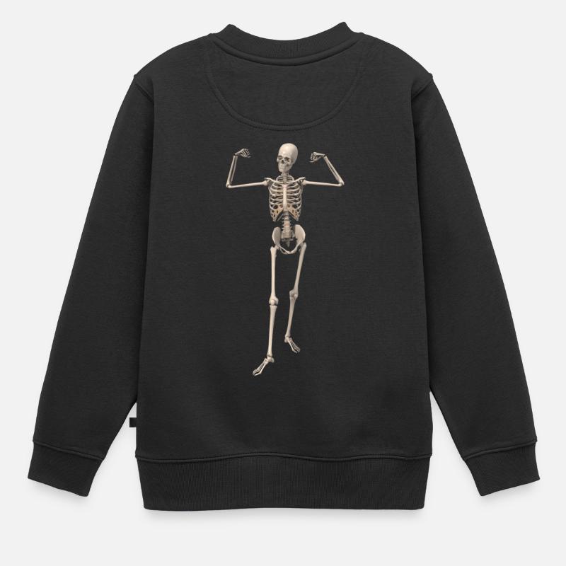 skeleton bone man - Sweat Premium enfant bio - noir