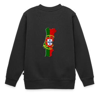 Map of Portugal 2 - Kinder Premium Organic Sweatshirt - Schwarz - Hinten - AI Model Kid Female (0cm)