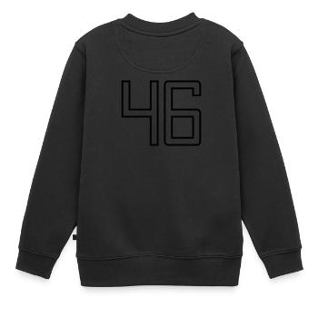 Numéro 46 (Style Université) - Sweat Premium enfant bio - noir - Dos - AI Model Kid Female (0cm)