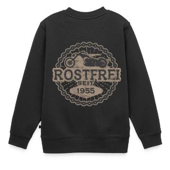 Born to ride biker oldtimer motorrad 1955 - Kinder Premium Organic Sweatshirt - Schwarz - Hinten - AI Model Kid Female (0cm)
