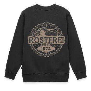 Born to ride biker oldtimer motorrad 1972 - Kinder Premium Organic Sweatshirt - Schwarz - Hinten - AI Model Kid Female (0cm)