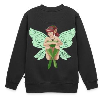 Fee - Kinder Premium Organic Sweatshirt - Schwarz - Hinten - AI Model Kid Female (0cm)