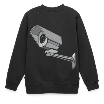 Caméra de sécurité - Sweat Premium enfant bio - noir - Dos - AI Model Kid Female (0cm)