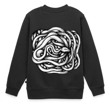 Snake Infinite - Kids Premium Organic Sweatshirt - black - Back - AI Model Kid Female (0cm)