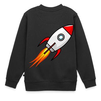 navette spatiale fusée fusée ufo lune vaisseau spatial - Sweat Premium enfant bio - noir - Dos - AI Model Kid Female (0cm)