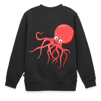 poulpe géant calmar, poulpe, calmar, poissons seiche - Sweat Premium enfant bio - noir - Dos - AI Model Kid Female (0cm)