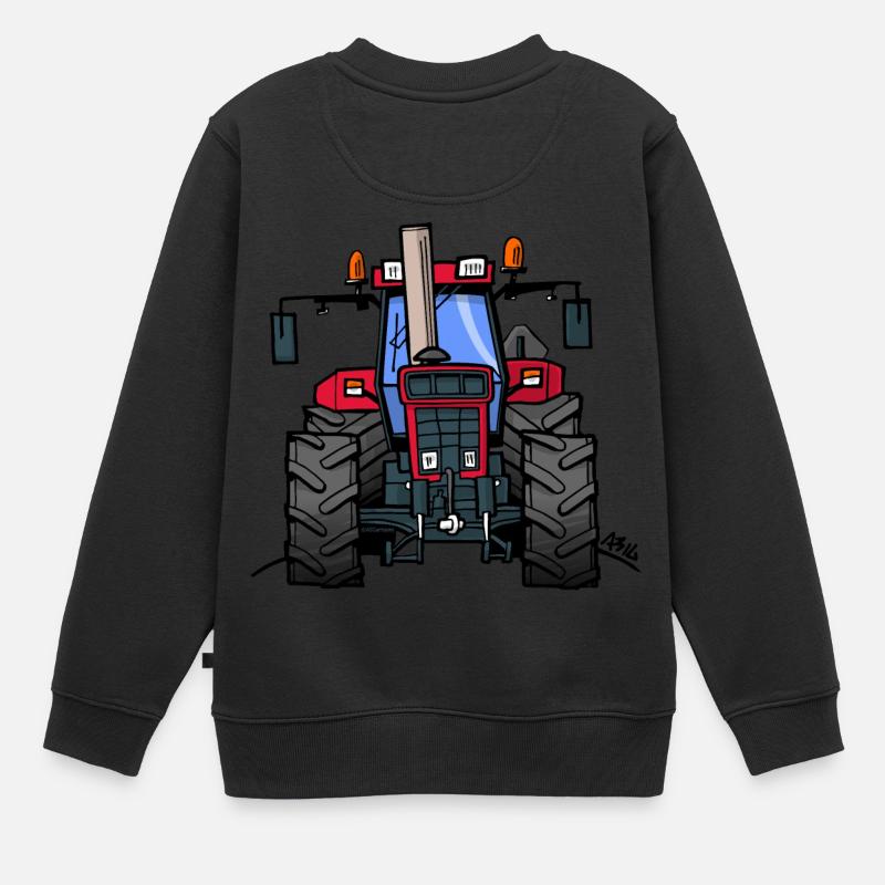362 Red tractor 1455XL - Kinder Premium Organic Sweatshirt - Schwarz