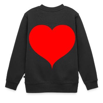 Ein Herz für Dich - Kinder Premium Organic Sweatshirt - Schwarz - Hinten - AI Model Kid Female (0cm)