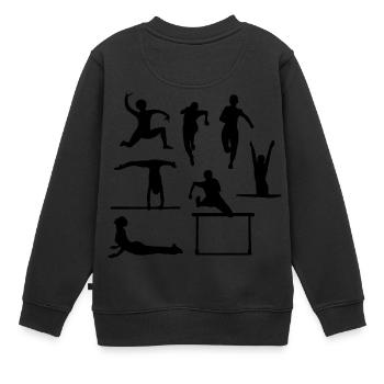 sportif - Sweat Premium enfant bio - noir - Dos - AI Model Kid Female (0cm)