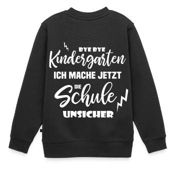 Einschulung Schuleinführung Schulkind - Kinder Premium Organic Sweatshirt - Schwarz - Hinten - AI Model Kid Female (0cm)