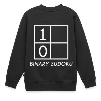 Sudoku Cadeau Binaire Binaire Nerd Nombre Jeu - Sweat Premium enfant bio - noir - Dos - AI Model Kid Female (0cm)