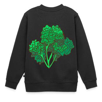 Grünkohl Braunkohl Krauskohl Kohl - Kinder Premium Organic Sweatshirt - Schwarz - Hinten - AI Model Kid Female (0cm)