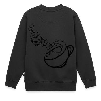 thé - Sweat Premium enfant bio - noir - Dos - AI Model Kid Female (0cm)