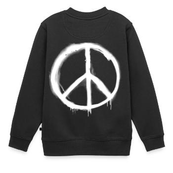 Peacezeichen Graffiti - Kinder Premium Organic Sweatshirt - Schwarz - Hinten - AI Model Kid Female (0cm)