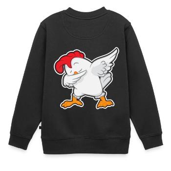Dabbing Chicken - Dab Tanzendes Huhn - Hühner - Kinder Premium Organic Sweatshirt - Schwarz - Hinten - AI Model Kid Female (0cm)