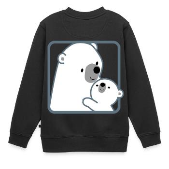 Mutter Eisbär und Kind - Cheerful Madness!! - Kinder Premium Organic Sweatshirt - Schwarz - Hinten - AI Model Kid Female (0cm)
