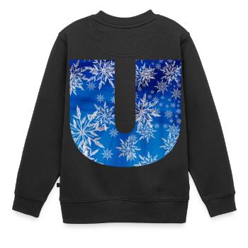 blaues winter u - Kinder Premium Organic Sweatshirt - Schwarz - Hinten - AI Model Kid Female (0cm)