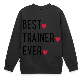 Entraîneur - Sweat Premium enfant bio - noir - Dos - AI Model Kid Female (0cm)