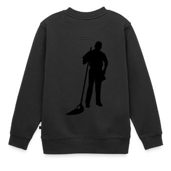 putzen cleaning putzfrau broom wischmop51 - Kinder Premium Organic Sweatshirt - Schwarz - Hinten - AI Model Kid Female (0cm)