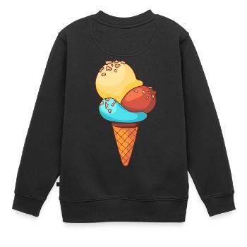 Eis Speiseeis Eiskrem Eiscreme Kugeleis Eisbecher - Kinder Premium Organic Sweatshirt - Schwarz - Hinten - AI Model Kid Female (0cm)