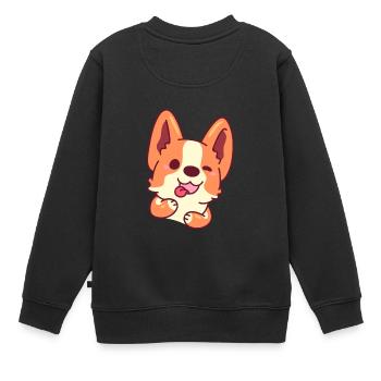 Welsh Corgi Sticker - Kinder Premium Organic Sweatshirt - Schwarz - Hinten - AI Model Kid Female (0cm)