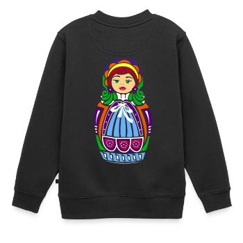 Matroschka-Puppe - Kinder Premium Organic Sweatshirt - Schwarz - Hinten - AI Model Kid Female (0cm)