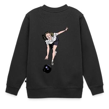 quilles de bowling boules boules sports39 - Sweat Premium enfant bio - noir - Dos - AI Model Kid Female (0cm)
