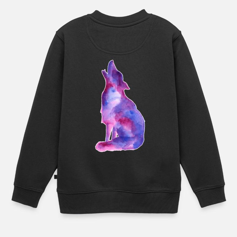 Galaxy Wolf - Sweat Premium enfant bio - noir
