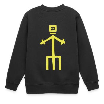 Highlander Strichmännchen - Kinder Premium Organic Sweatshirt - Schwarz - Hinten - AI Model Kid Female (0cm)