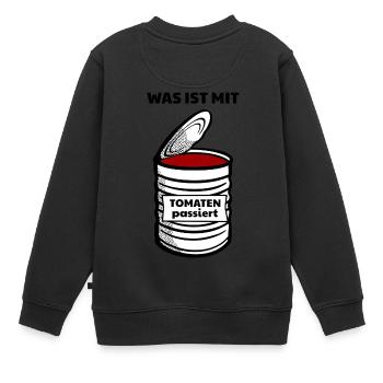 Was ist mit Tomaten passiert | Lustiger Spruch - Kinder Premium Organic Sweatshirt - Schwarz - Hinten - AI Model Kid Female (0cm)