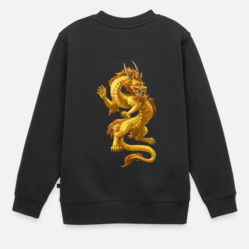 chinesischer Drache - Kids Premium Organic Sweatshirt - black