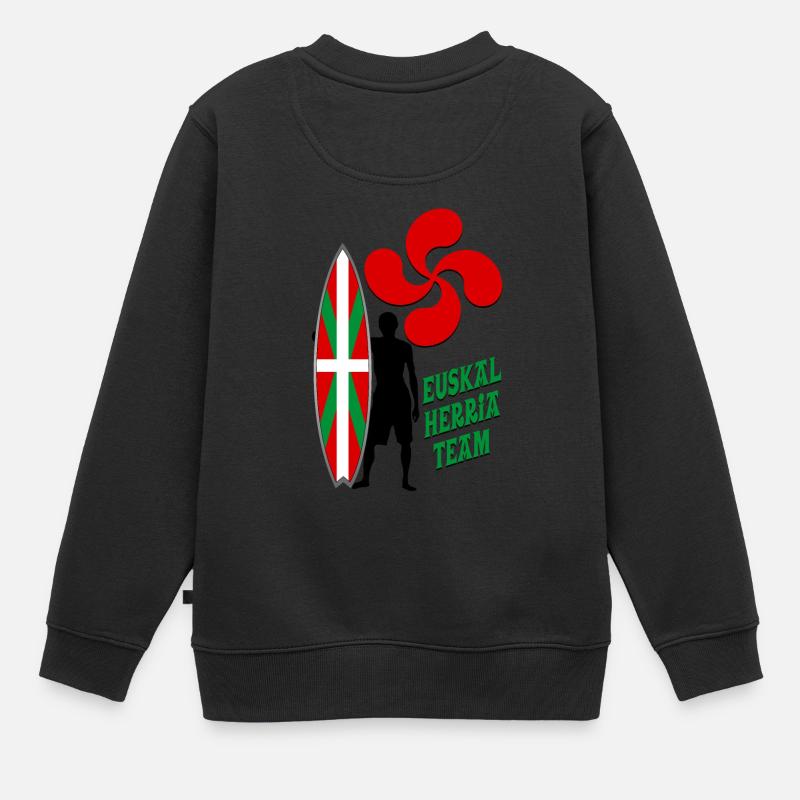 Basque Surfing - Sweat Premium enfant bio - noir