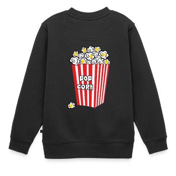 Popcorn - Kinder Premium Organic Sweatshirt - Schwarz - Hinten - AI Model Kid Female (0cm)