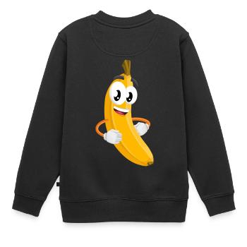 banane banana obst veggie gemuese fruits18 - Kinder Premium Organic Sweatshirt - Schwarz - Hinten - AI Model Kid Female (0cm)