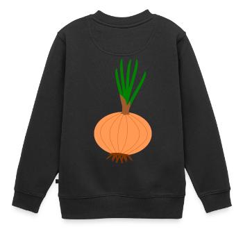 zwiebeln onion halloween gemuese vegetables29 - Kinder Premium Organic Sweatshirt - Schwarz - Hinten - AI Model Kid Female (0cm)