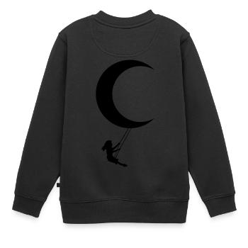 Mond Schaukel - Kinder Premium Organic Sweatshirt - Schwarz - Hinten - AI Model Kid Female (0cm)
