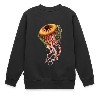 poissons méduses méduses animaux animaux de poissons, océan, mer - Sweat Premium enfant bio - noir - Dos - AI Model Kid Female (0cm)