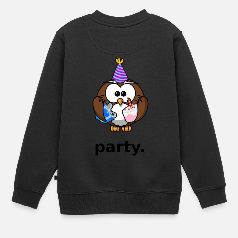 Party Eule - Sweat Premium enfant bio - noir