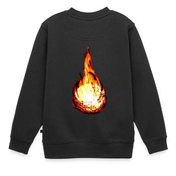 Feuerball Disco Kugel - Kinder Premium Organic Sweatshirt - Schwarz - Hinten - AI Model Kid Female (0cm)