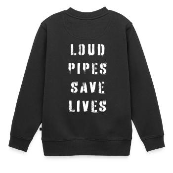 Les tuyaux bruyants sauvent des vies - Sweat Premium enfant bio - noir - Dos - AI Model Kid Female (0cm)