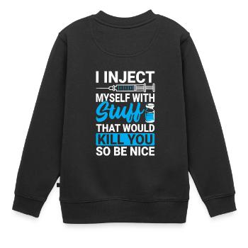 Diabetes Awareness Type 1 Diabetes Funny T1D - Kinder Premium Organic Sweatshirt - Schwarz - Hinten - AI Model Kid Female (0cm)