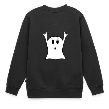 Friendly Ghost - Kids Premium Organic Sweatshirt - black - Back - AI Model Kid Female (0cm)